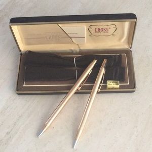 Cross 14K Gold Filled Pen & Pencil Set G.F. In Box Vintage